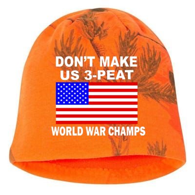 Don't Make Us 3-Peat World War Champs Kati - Camo Knit Beanie