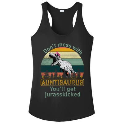 Don't Mess WIth Auntisaurus Ladies PosiCharge Competitor Racerback Tank