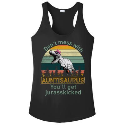 Don't Mess WIth Auntisaurus Ladies PosiCharge Competitor Racerback Tank