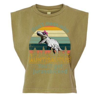 Don't Mess WIth Auntisaurus Garment-Dyed Women's Muscle Tee