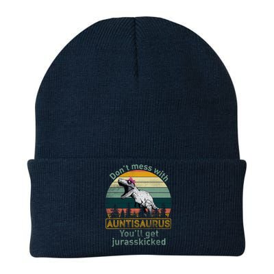 Don't Mess WIth Auntisaurus Knit Cap Winter Beanie