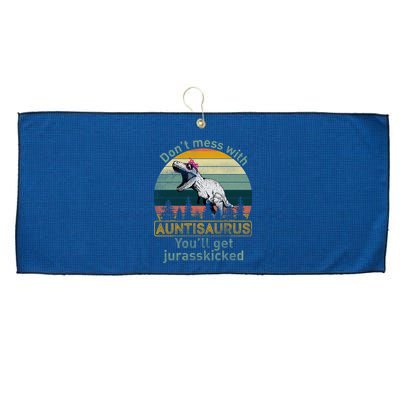 Don't Mess WIth Auntisaurus Large Microfiber Waffle Golf Towel
