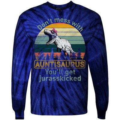 Don't Mess WIth Auntisaurus Tie-Dye Long Sleeve Shirt