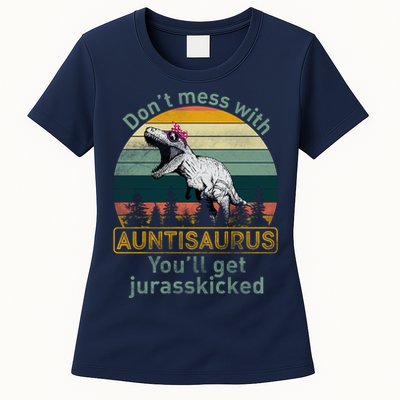 Don't Mess WIth Auntisaurus Womens T-Shirt