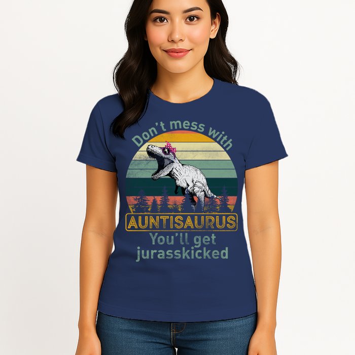 Don't Mess WIth Auntisaurus Womens T-Shirt