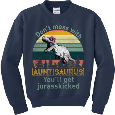 Don't Mess WIth Auntisaurus Kids Sweatshirt