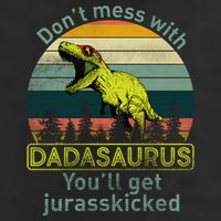 Don't Mess With Dadasaurus Garment-Dyed Fleece Hoodie