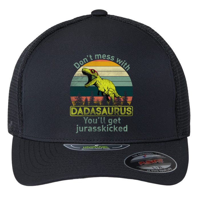 Don't Mess With Dadasaurus Flexfit Unipanel Trucker Cap