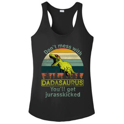 Don't Mess With Dadasaurus Ladies PosiCharge Competitor Racerback Tank