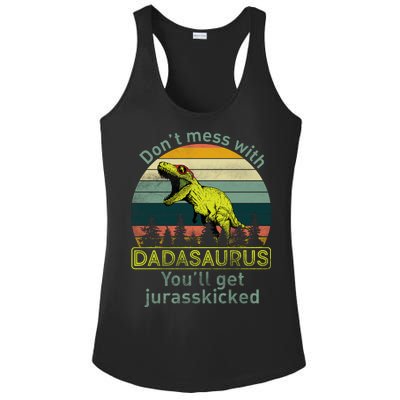 Don't Mess With Dadasaurus Ladies PosiCharge Competitor Racerback Tank