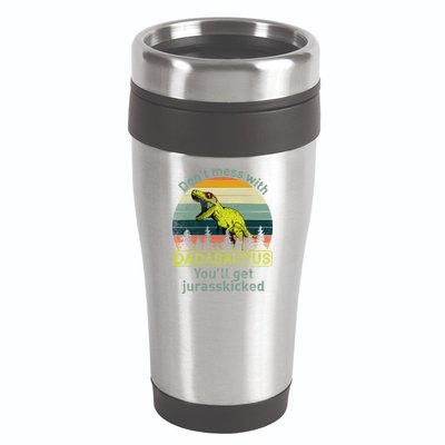 Don't Mess With Dadasaurus 16oz Travel Tumbler