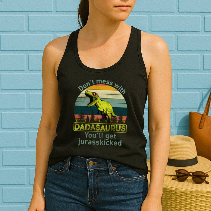 Don't Mess With Dadasaurus Womens Tank Top