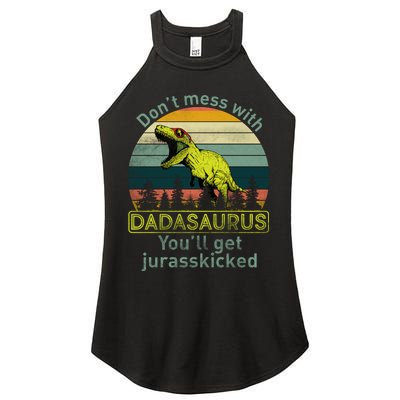 Don't Mess With Dadasaurus Women's Perfect Tri Rocker Tank