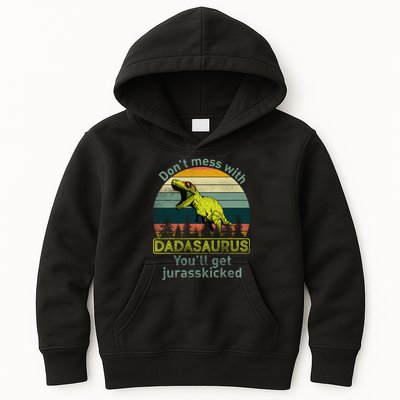 Don't Mess With Dadasaurus Kids Hoodie