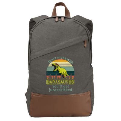 Don't Mess With Dadasaurus Cotton Canvas Backpack