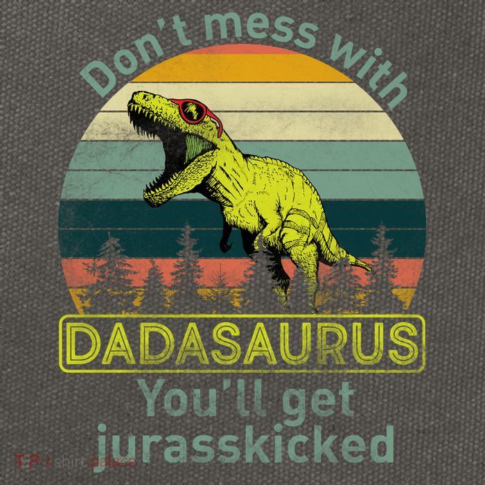 Don't Mess With Dadasaurus Cotton Canvas Backpack