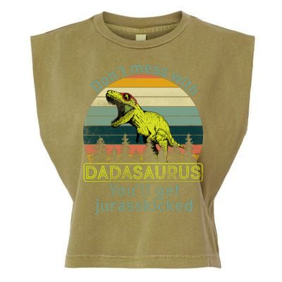 Don't Mess With Dadasaurus Garment-Dyed Women's Muscle Tee