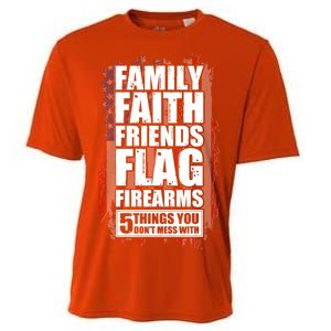 Don't Mess With Family Faith Friends Flag Firearms Cooling Performance Crew T-Shirt