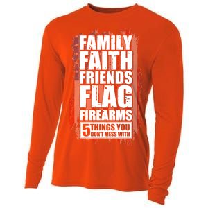 Don't Mess With Family Faith Friends Flag Firearms Cooling Performance Long Sleeve Crew