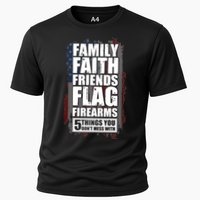 Don't Mess With Family Faith Friends Flag Firearms Cooling Performance Crew T-Shirt