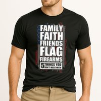 Don't Mess With Family Faith Friends Flag Firearms Cooling Performance Crew T-Shirt