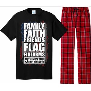 Don't Mess With Family Faith Friends Flag Firearms Pajama Set