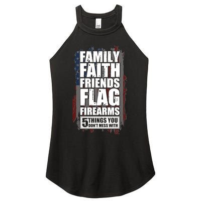 Don't Mess With Family Faith Friends Flag Firearms Women's Perfect Tri Rocker Tank