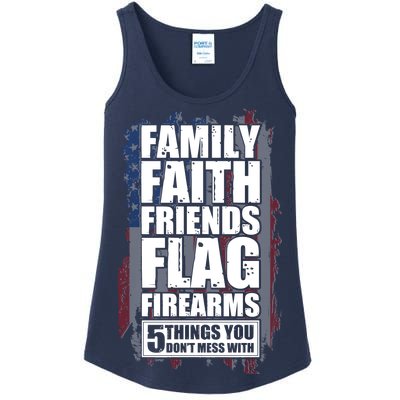 Don't Mess With Family Faith Friends Flag Firearms Ladies Essential Tank