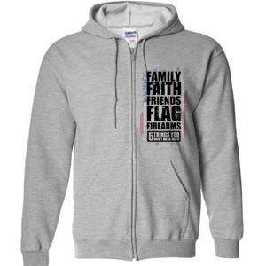 Don't Mess With Family Faith Friends Flag Firearms Full Zip Hoodie