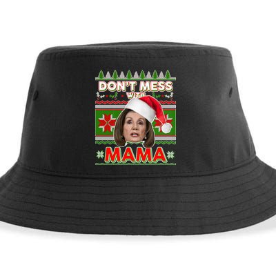 Don't Mess With Mama Pelosi Ugly Christmas Sweater Sustainable Bucket Hat