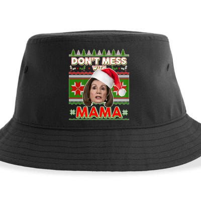 Don't Mess With Mama Pelosi Ugly Christmas Sweater Sustainable Bucket Hat