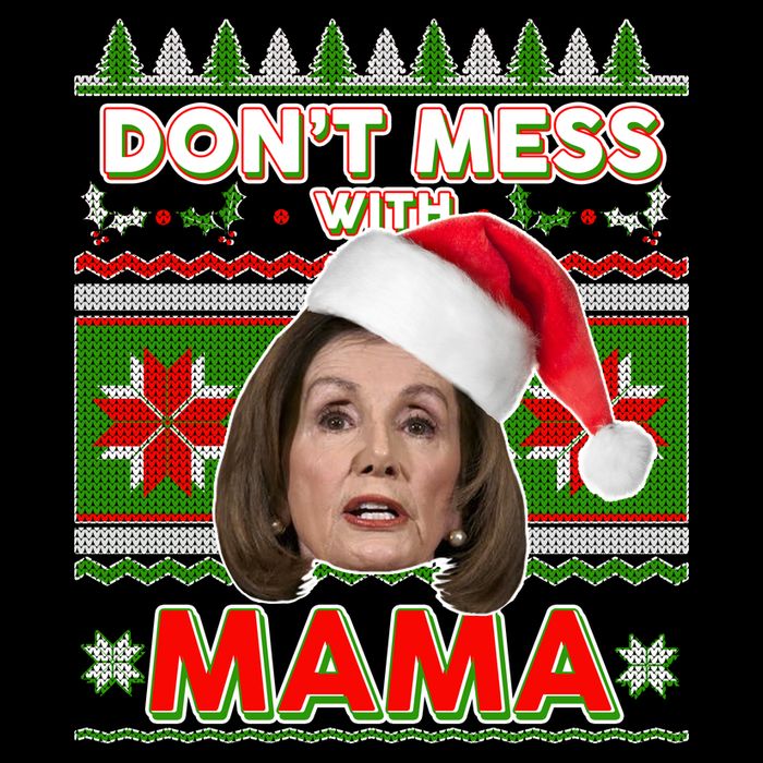 Don't Mess With Mama Pelosi Ugly Christmas Sweater Sustainable Bucket Hat