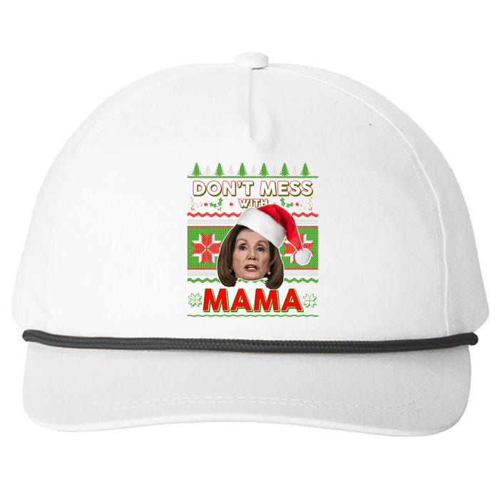 Don't Mess With Mama Pelosi Ugly Christmas Sweater Snapback Five-Panel Rope Hat