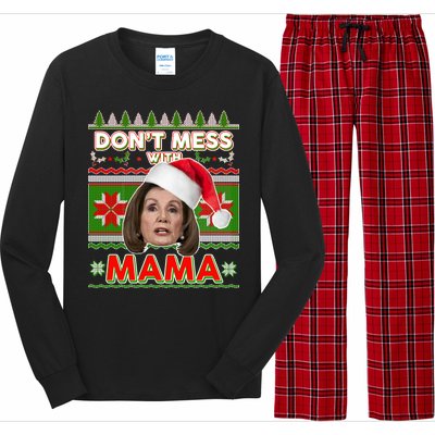 Don't Mess With Mama Pelosi Ugly Christmas Sweater Long Sleeve Pajama Set