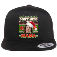 Don't Mess With Mama Pelosi Ugly Christmas Sweater Flat Bill Trucker Hat