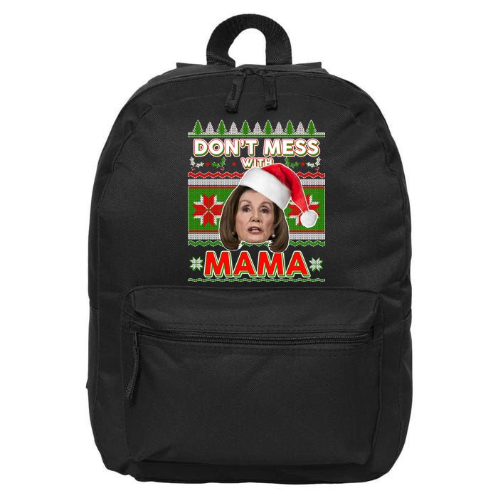 Don't Mess With Mama Pelosi Ugly Christmas Sweater 16 in Basic Backpack