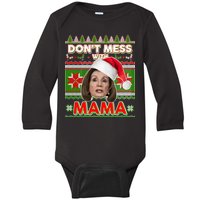 Don't Mess With Mama Pelosi Ugly Christmas Sweater Baby Long Sleeve Bodysuit