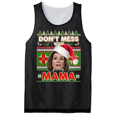 Don't Mess With Mama Pelosi Ugly Christmas Sweater Mesh Reversible Basketball Jersey Tank