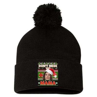 Don't Mess With Mama Pelosi Ugly Christmas Sweater Pom Pom 12in Knit Beanie