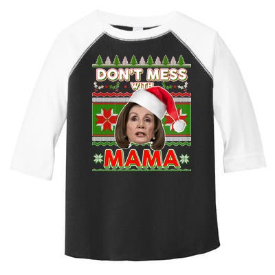 Don't Mess With Mama Pelosi Ugly Christmas Sweater Toddler Fine Jersey T-Shirt