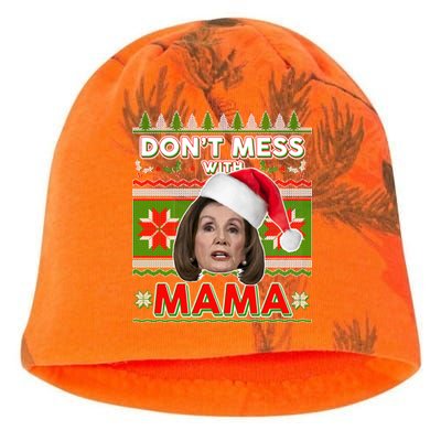 Don't Mess With Mama Pelosi Ugly Christmas Sweater Kati - Camo Knit Beanie