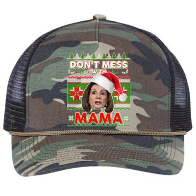 Don't Mess With Mama Pelosi Ugly Christmas Sweater Retro Rope Trucker Hat Cap