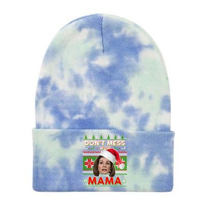 Don't Mess With Mama Pelosi Ugly Christmas Sweater Tie Dye 12in Knit Beanie