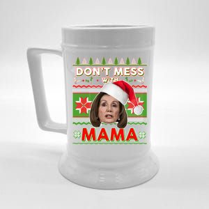 Don't Mess With Mama Pelosi Ugly Christmas Sweater Beer Stein