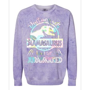 Don't Mess With Mamasaurus Colorblast Crewneck Sweatshirt