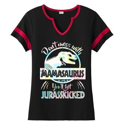 Don't Mess With Mamasaurus Ladies Halftime Notch Neck Tee