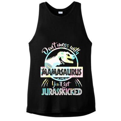 Don't Mess With Mamasaurus Ladies PosiCharge Tri-Blend Wicking Tank