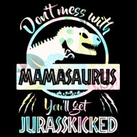 Don't Mess With Mamasaurus Flat Bill Trucker Hat