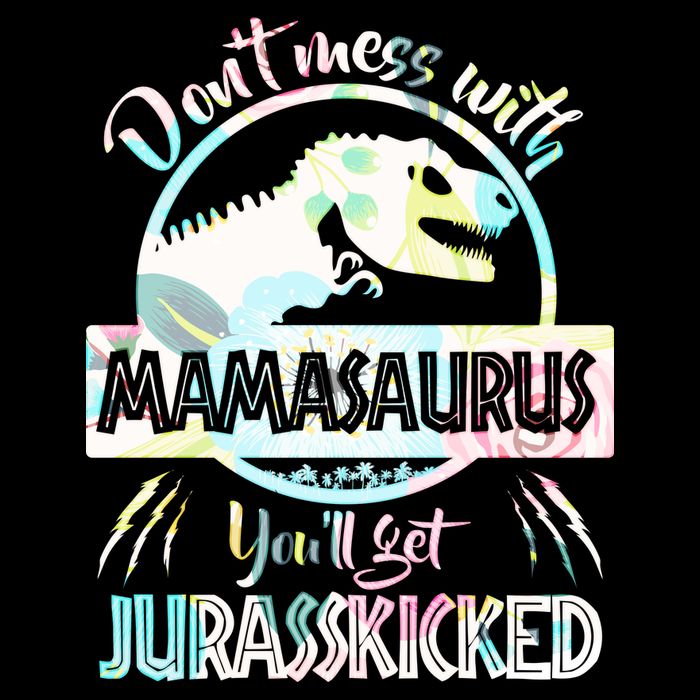 Don't Mess With Mamasaurus Flat Bill Trucker Hat