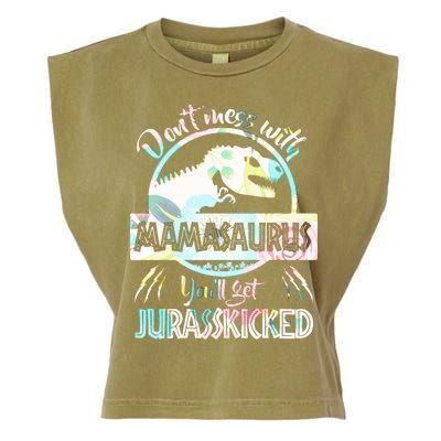 Don't Mess With Mamasaurus Garment-Dyed Women's Muscle Tee